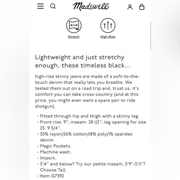 LIKE NEW • Madewell Roadtripper Skinny Jeans in Bennett Black • Women’s Size 25 - Picture 14 of 16